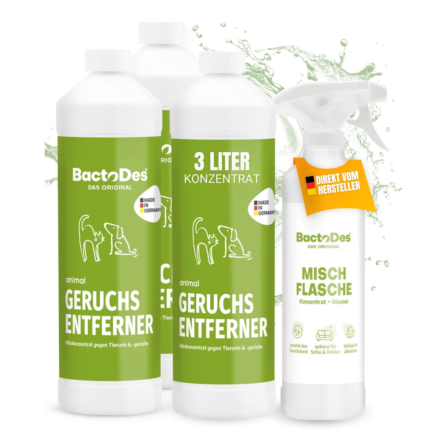 BactoDes® Animal – Enzymreiniger gegen Katzen- und Hundeurin