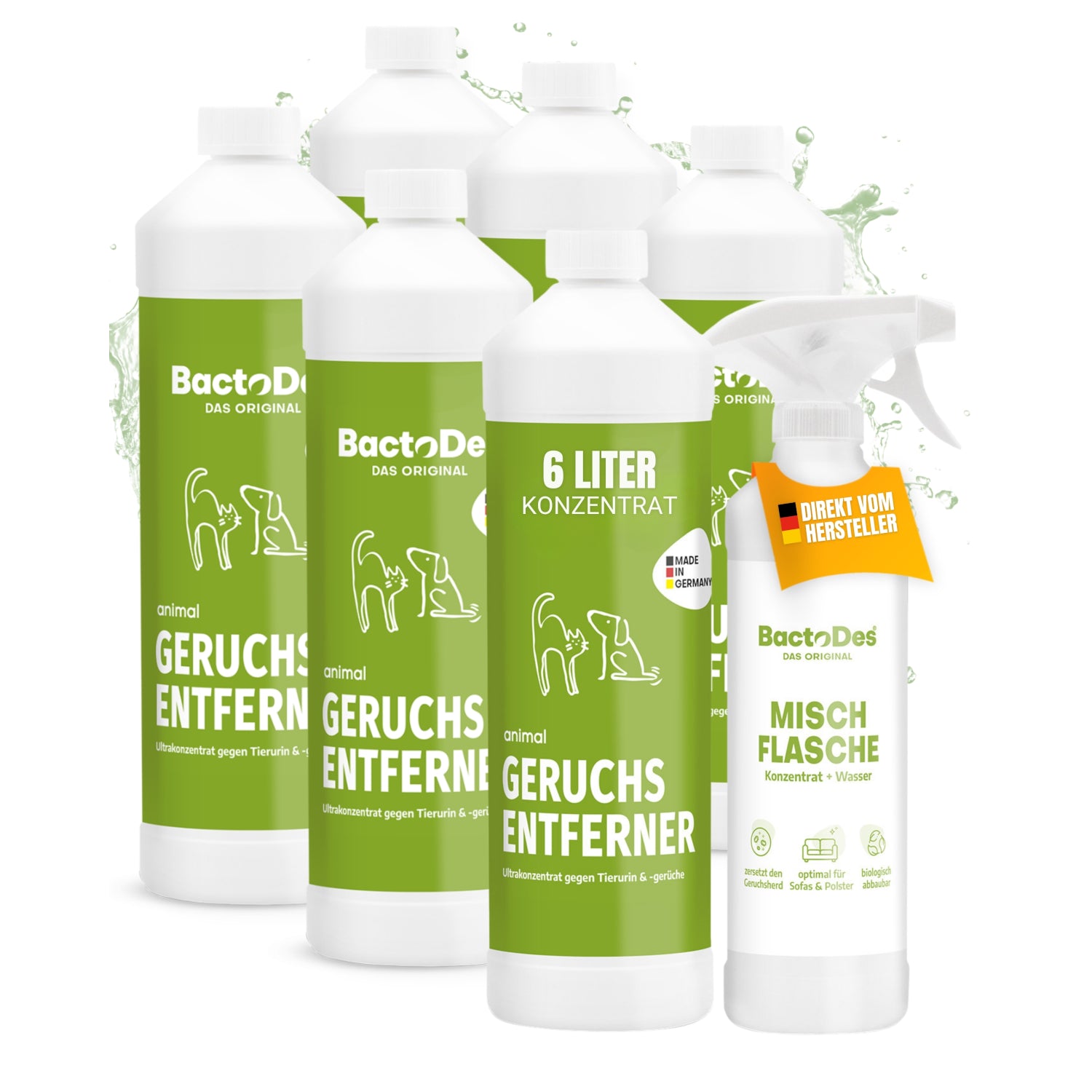 BactoDes® Animal – Enzymreiniger gegen Katzen- und Hundeurin